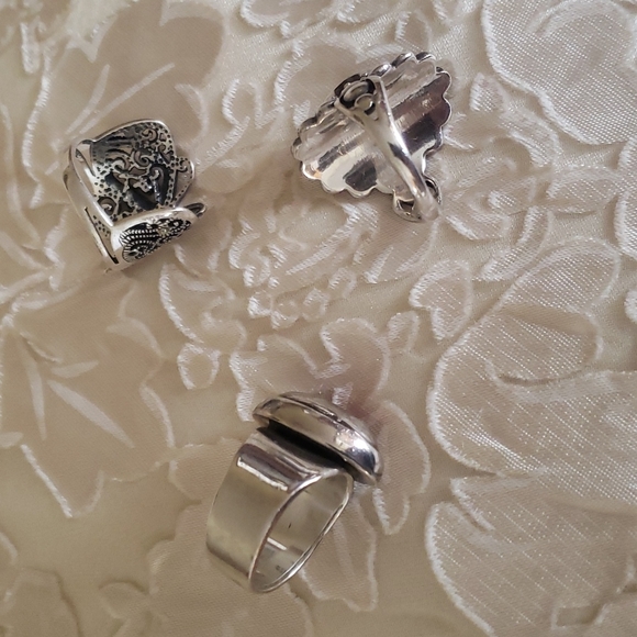 Sterling Silver, Vintage,  Set of 3 Rings, Size 7 - Picture 4 of 5